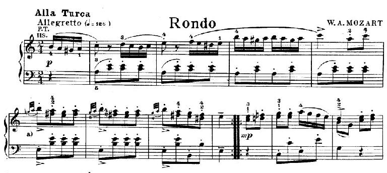 One of the most famous examples of Rondo form is Mozart’s ‘Rondo alla Turca’