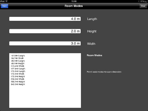 Room Modes Calculator