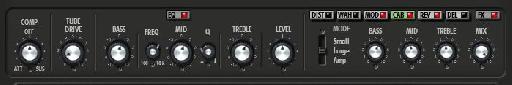 Preamp and Effects sections - showing Cab settings.
