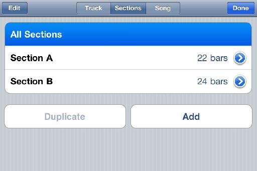 Using Sections in GB for iPhone