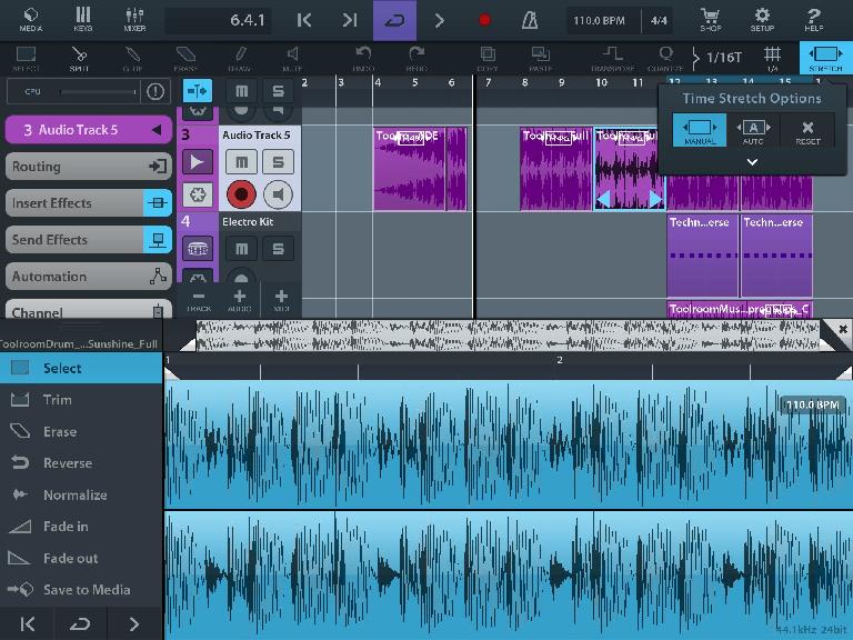 Audio loops can now be easily time stretched