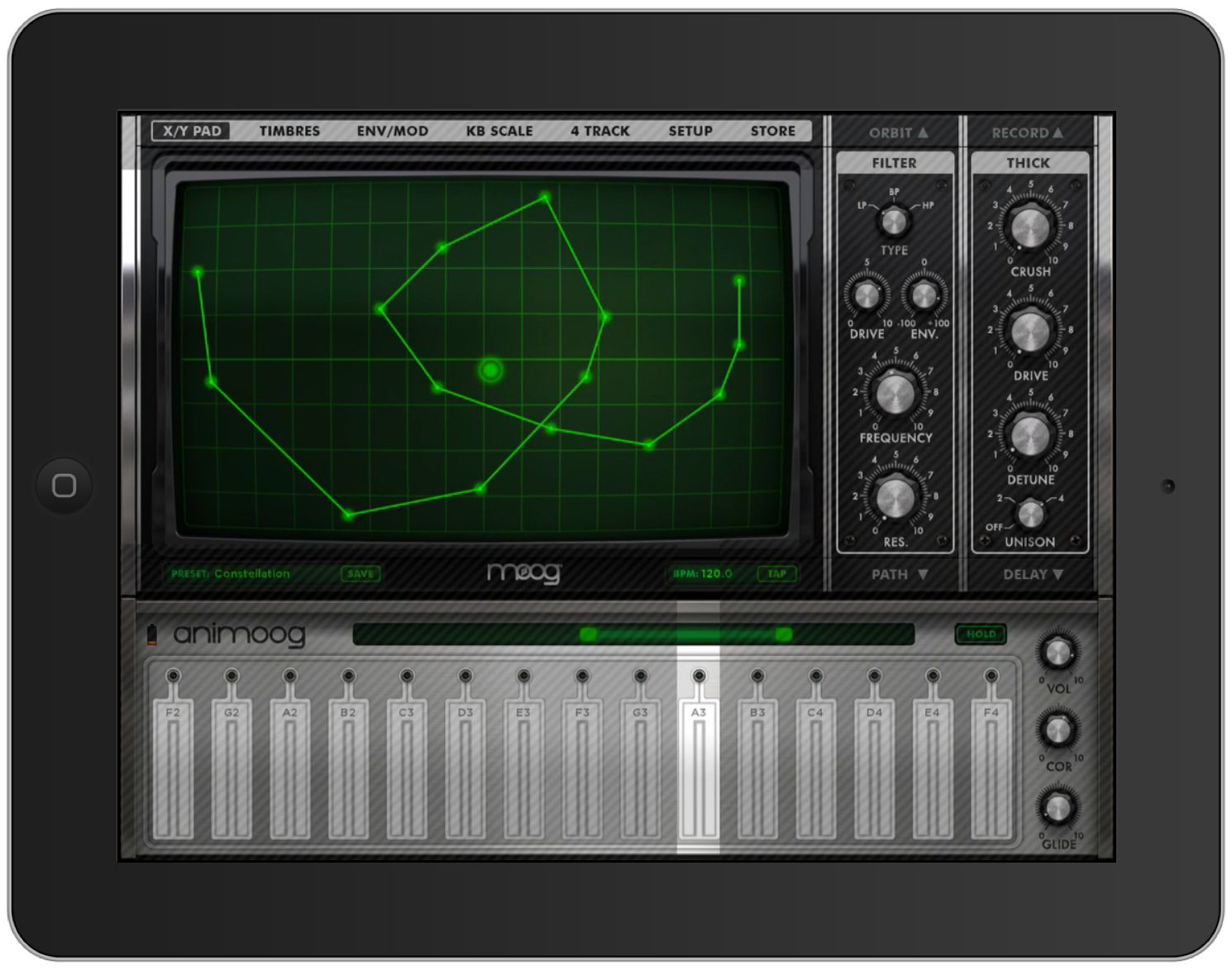 Animoog running with Guided Access.