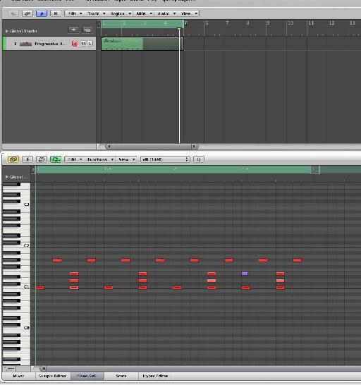 The MIDI is dragged to a new track