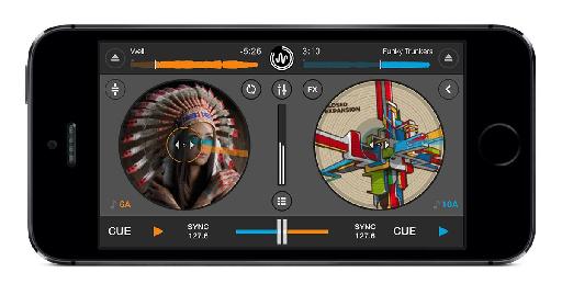 Cross DJ 2 for iOS Main view on iPhone