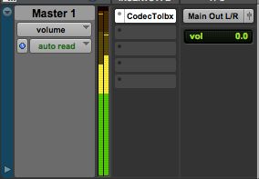 Figure 2 – Codec Tool Box Plug-in on Master Channel in Pro Tools