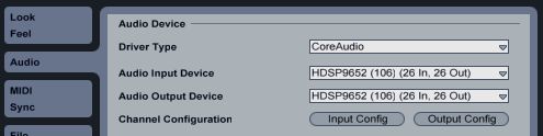 Audio inputs and outputs must be enabled in Audio Preferences.