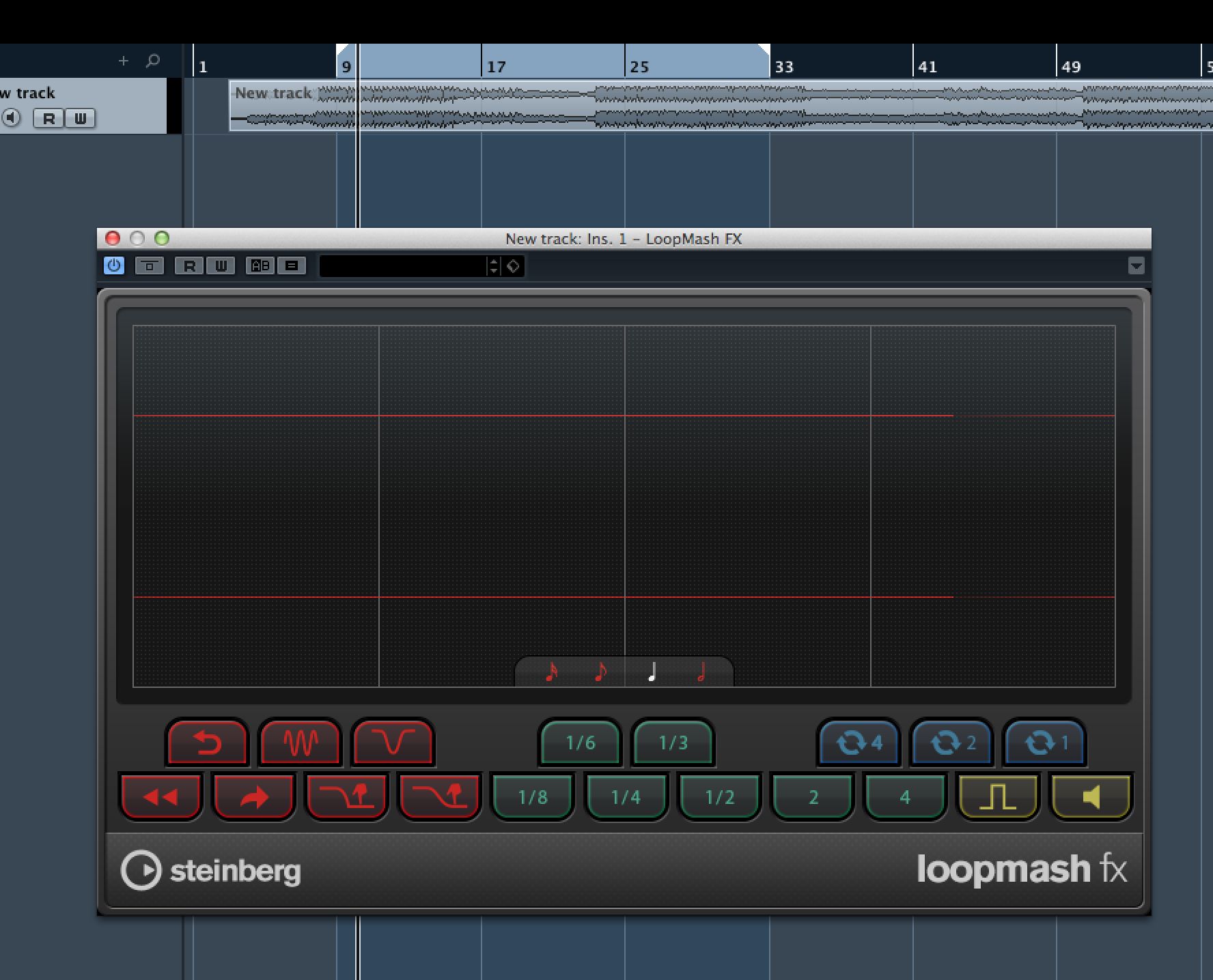 The Loopmash FX plug-in is loaded and ready to chop your audio!