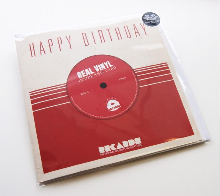 Vinyl Record Player Birthday Card
