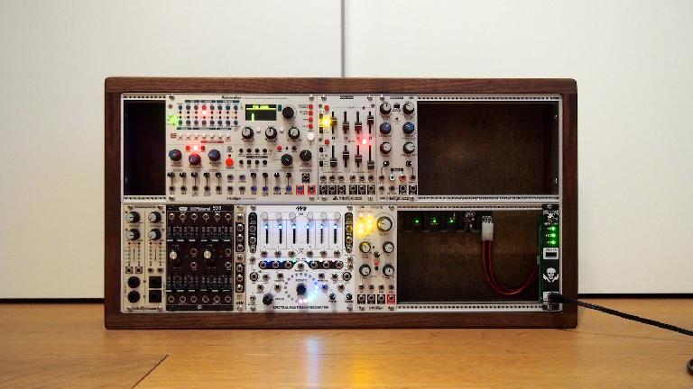 Intellijel Rainmaker eurorack module in a synth rack.