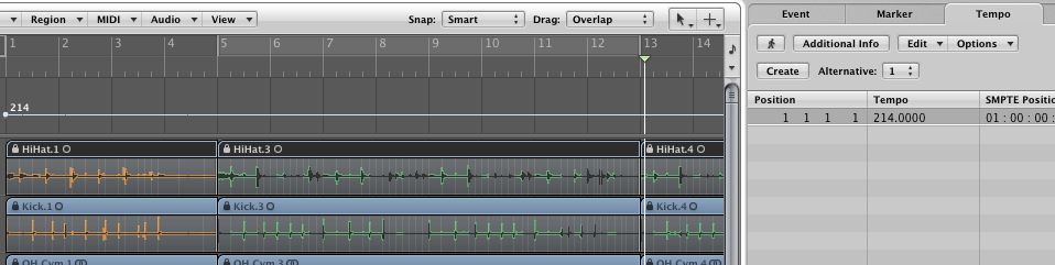 Creating one unified tempo will time-compress some sections, and time-expand others