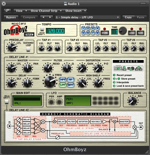 The filtered delay patch I chose to start with