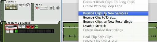 Bounce clips to new samples