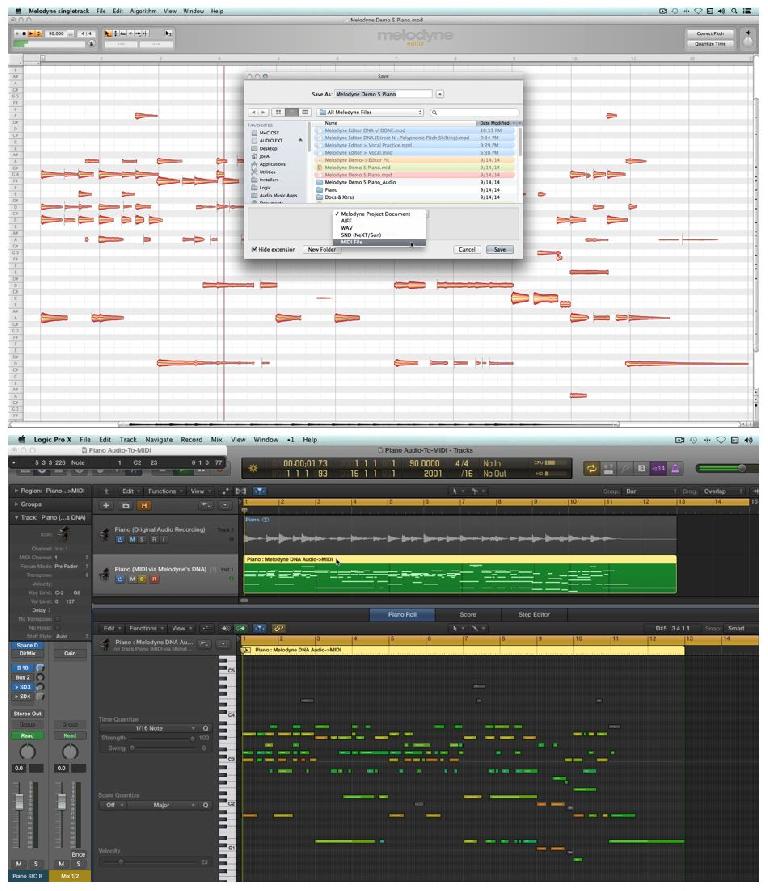 Melodyne’s DNA pitch editor can convert polyphonic audio to MIDI