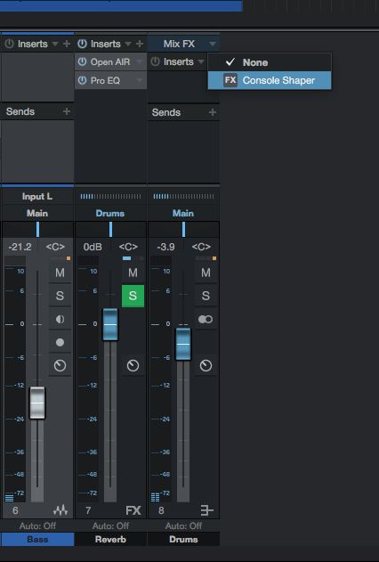 Using PreSonus Studio One??s Console Shaper Mix Effect