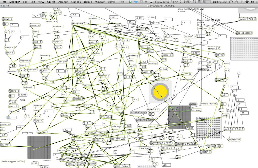 One of Richard's complex Max MSP patches.