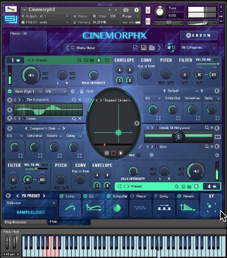 Sample Logic CINEMORPHX for Kontakt interface