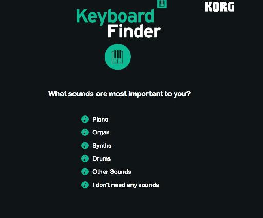 First question on Korg Keyboard Finder site.