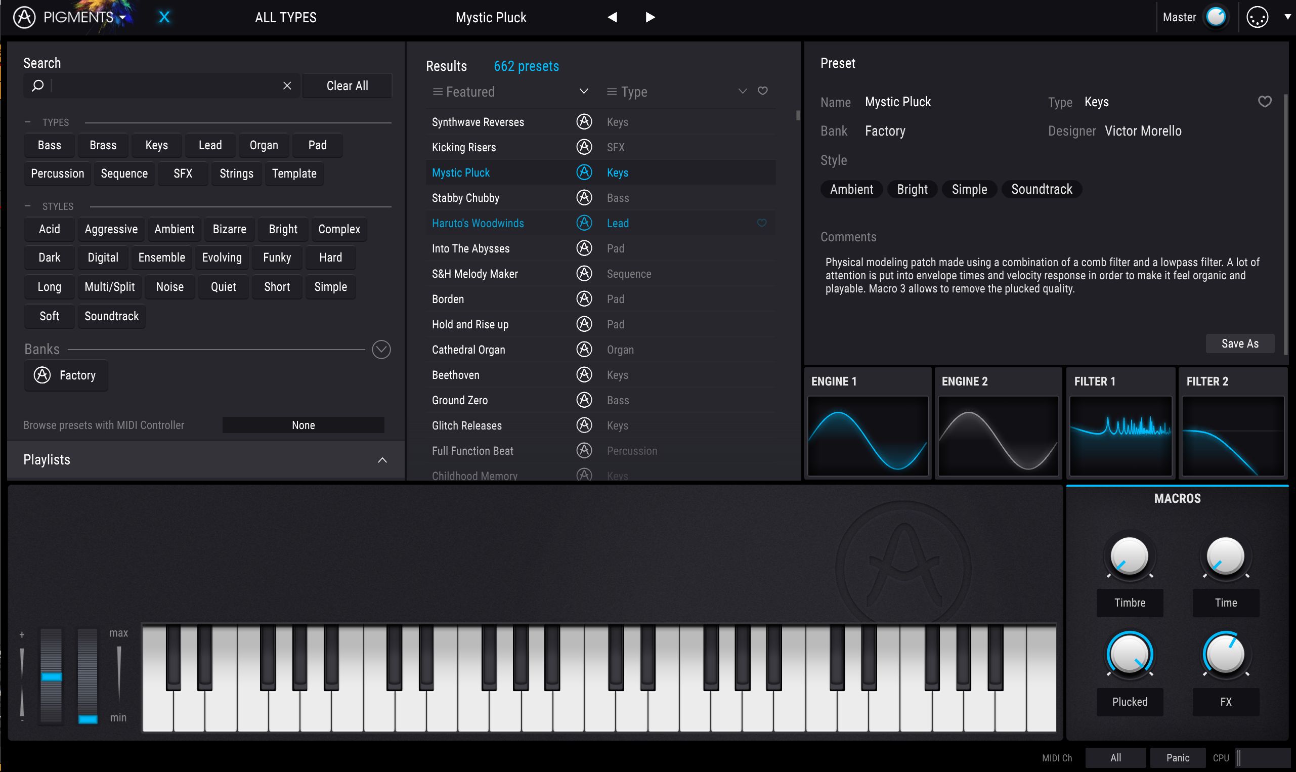 arturia pigments presets sounds