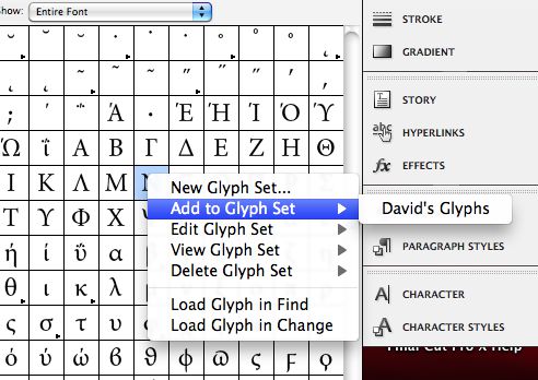 Use the Glyphs panel to insert glyphs and special characters in Adobe  InDesign