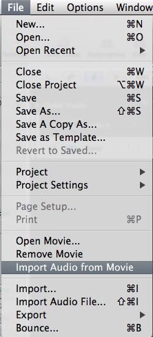 Import audio from movie