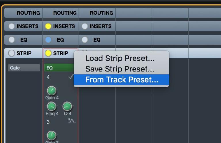 10. Strips from Track Presets