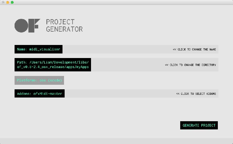 openFrameworks Project Generator application
