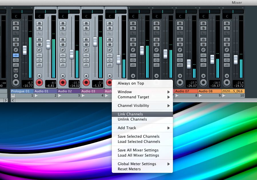 Linking tracks in Cubase is extremely straight forward