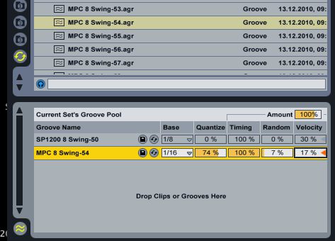 Adjusting a groove's parameters