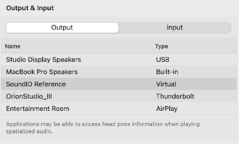 SoundID inserts a virtual audio output on the Mac, and applies your selected calibration.