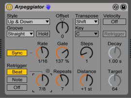 ableton arpeggiator simple delay