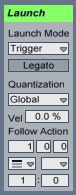 Follow Action properties for the three fill clips.