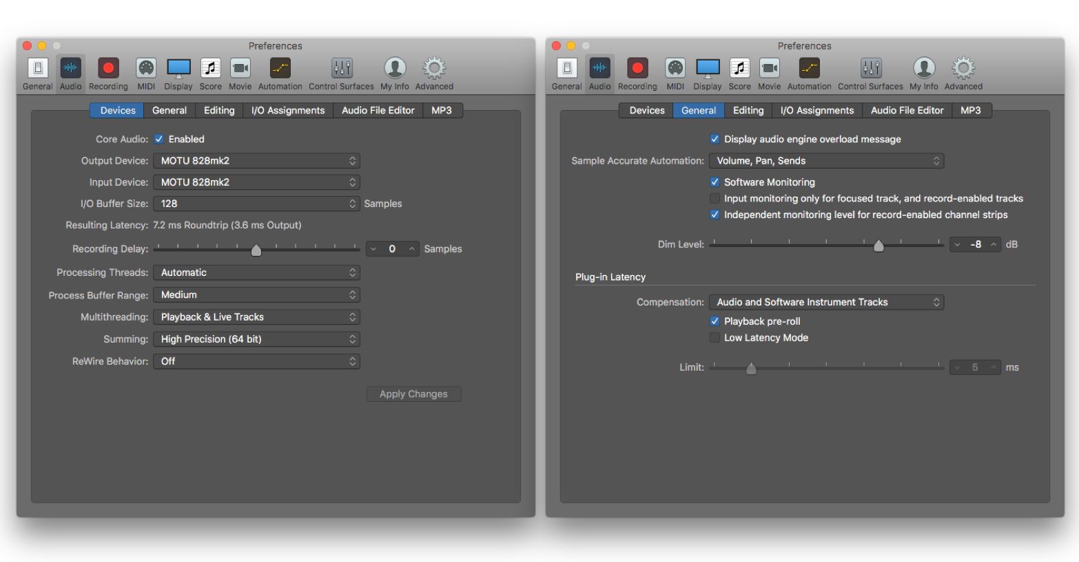 recording delay logic pro x