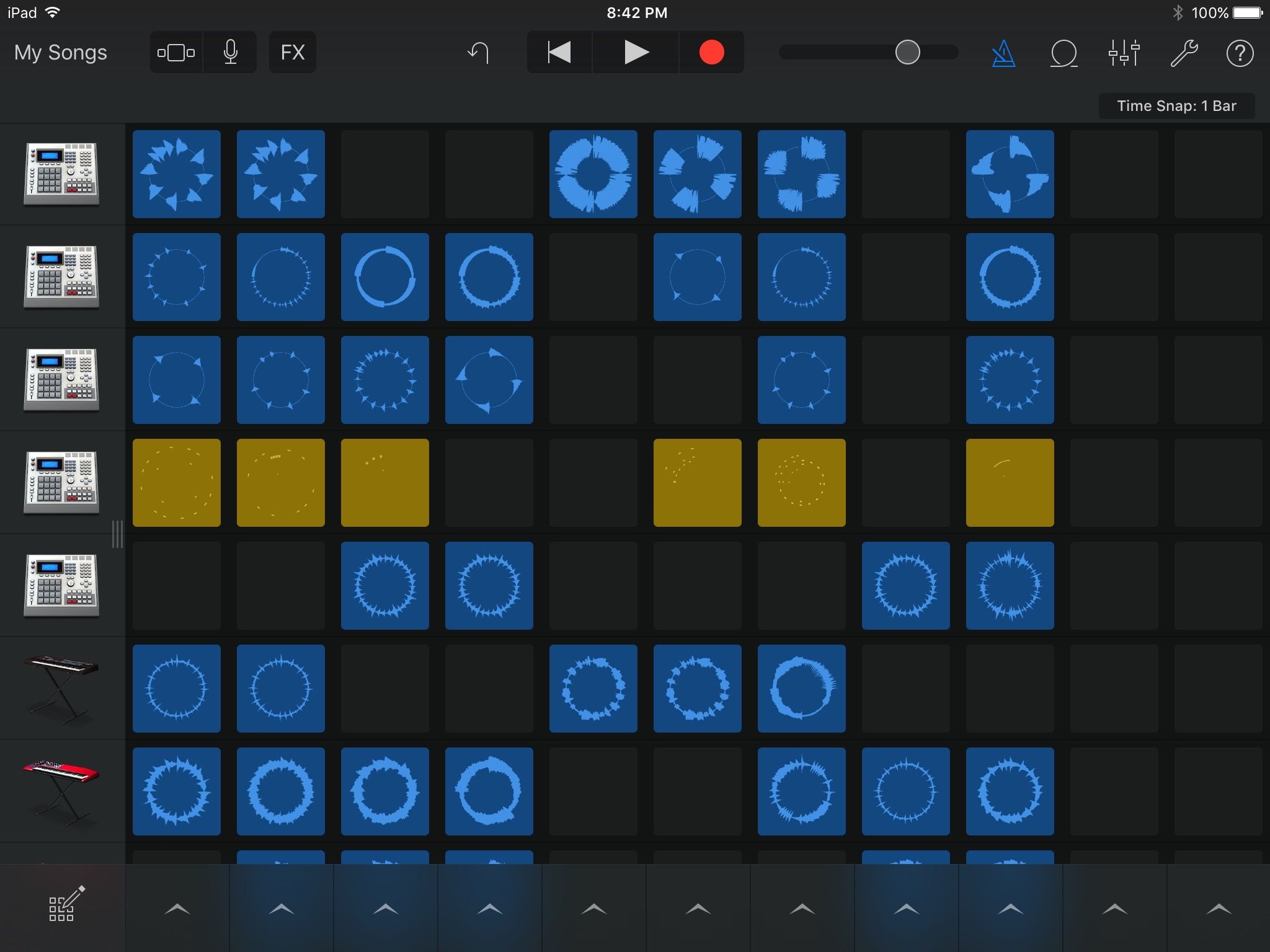 mix songs on garageband iphone