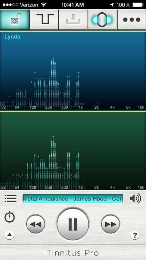 Figure 4 - Tinnitus Pro Main Interface and Playback