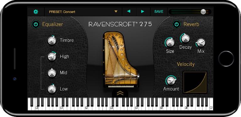 Ravenscroft 275 piano on iPhone