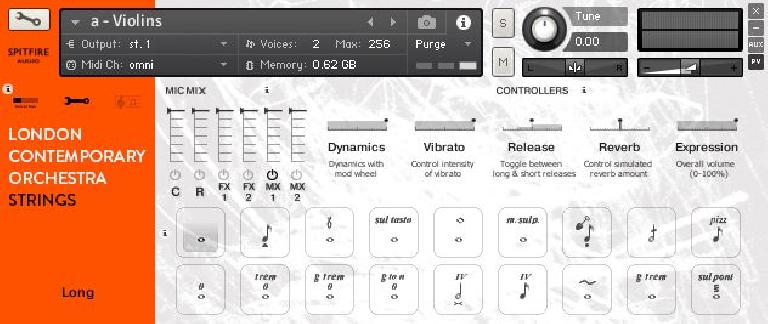 London Contemporary Orchestra Strings GUI