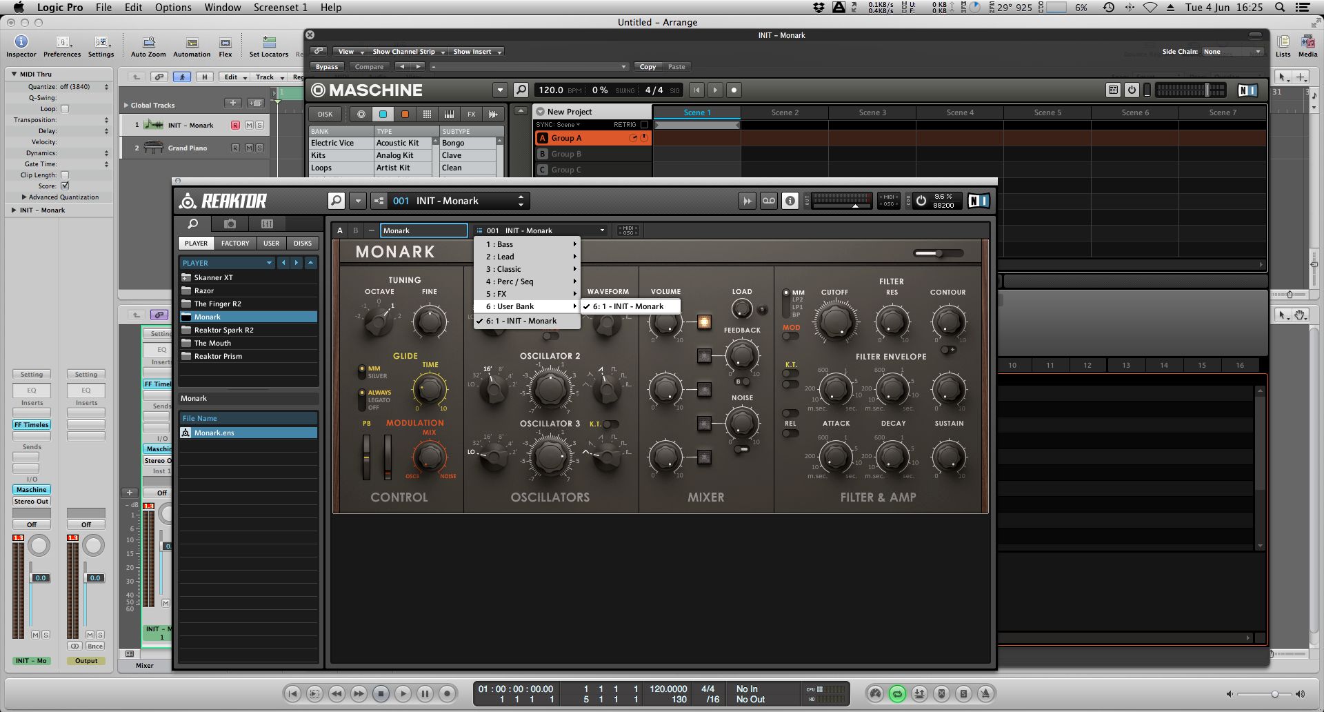 Monark initialized and loaded into Reaktor