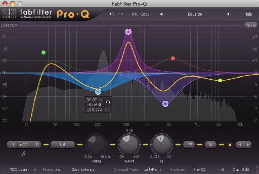 Fabfilter’s Pro-Q also supplied various Linear Phase modes