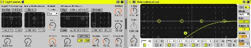 This tight reverb technique for stereoizing sounds can produce a bit of low-end muddiness in the side signal. For this reason I habitually add an EQ Eight to cut a lot of these problem frequencies which I've done on my main drum buss.