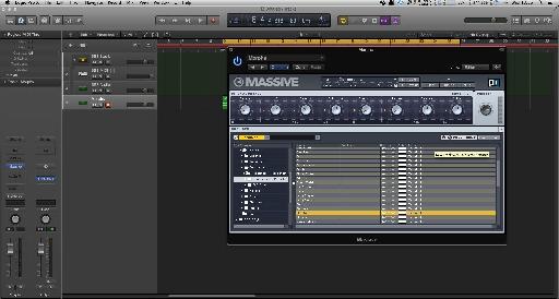 (Pic 1b) The sounds loaded into Massive’s browser.