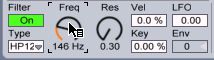 Simpler's High Pass filter