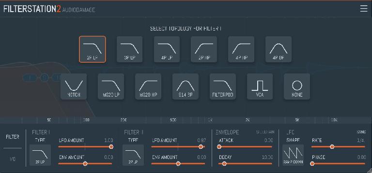 Select from 12 filter shapes