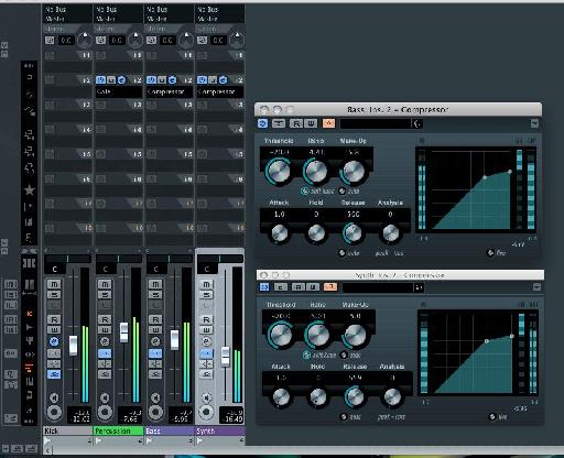 The two compressors performing the traditional side chaining