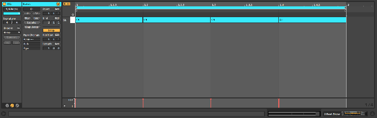 ¼ note beat slice clip.