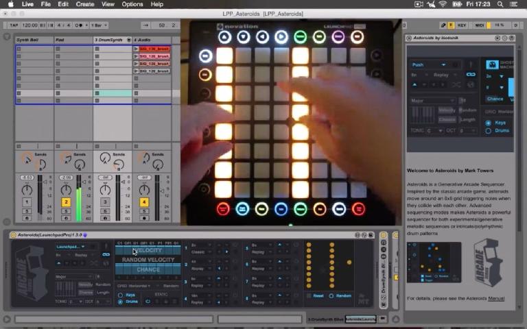 Asteroids for Launchpad Pro in action.