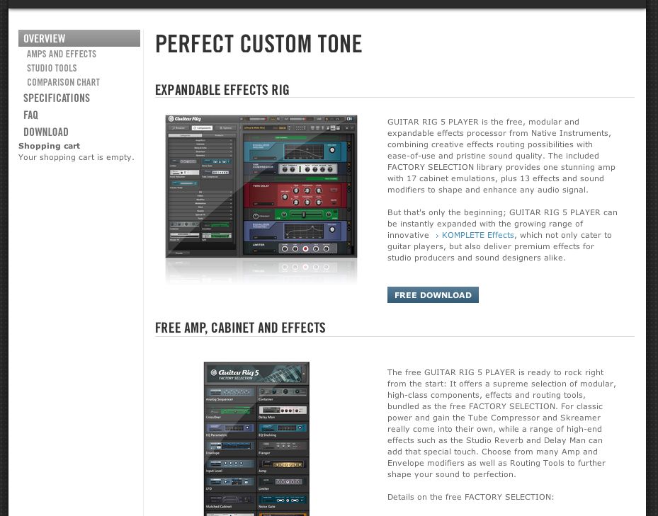 guitar rig 5 factory selection