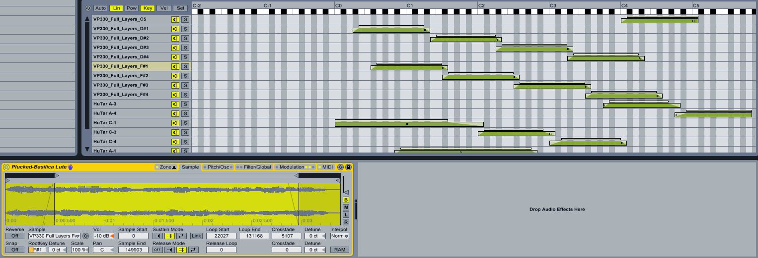 Sampler's interface is more complex. Making use of tabs and a fold out Zone Editor.