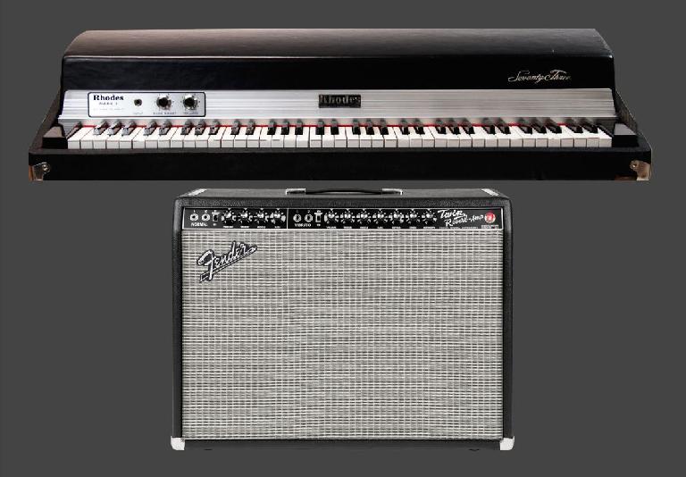 Fig 4 Guitar amps like the Fender Twin Reverb are often pressed into service for instruments other than guitar, like classic electric pianos (Fender Rhodes, Wurlitzer, etc), harmonica, and even (as an effect on) voice