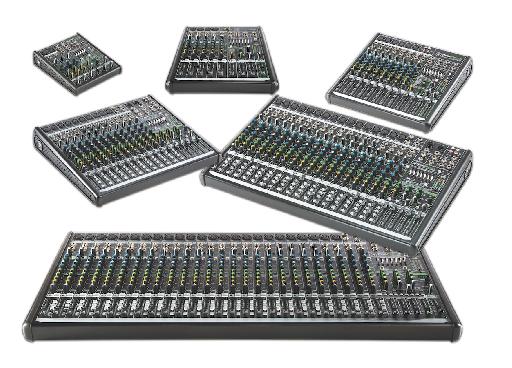 The complete range of new Mackie ProFXv2 series effect mixers.