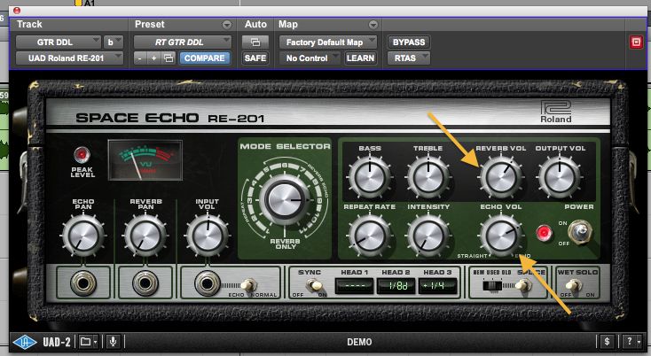 Reverb and Echo settings